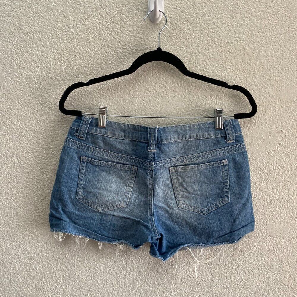 VTG Y2K London Jean Victoria's Secret Raw Hem Denim Shorts Size 6 Mid-Rise - Picture 2 of 4